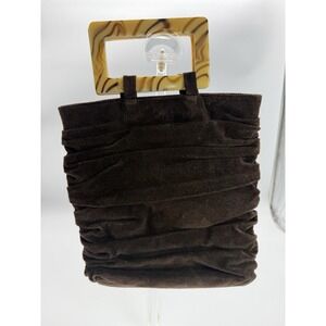 Brown Suede Medium Tortoiseshell Handle from the‎ brand Cara Landy